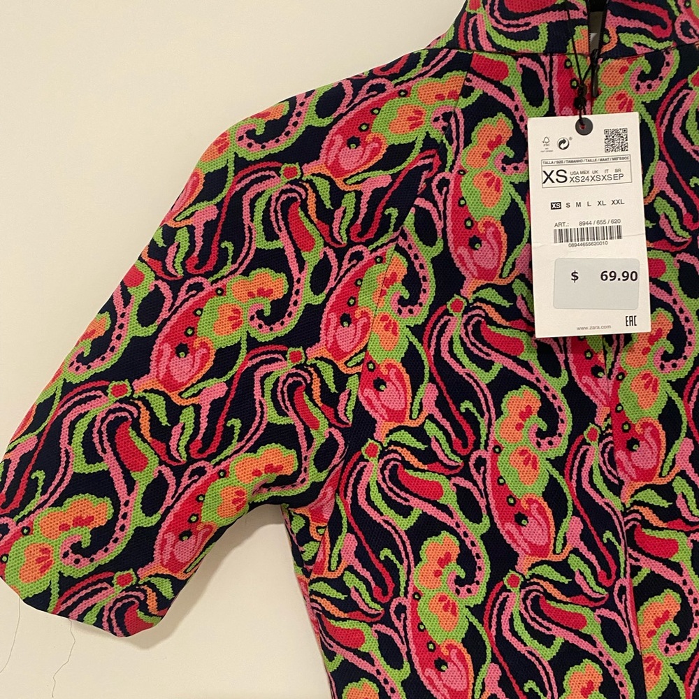 NWT ZARA multi color mini dress - Picture 4 of 15